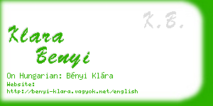 klara benyi business card