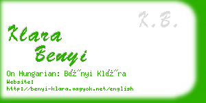 klara benyi business card